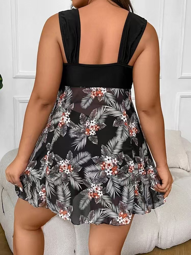 Plus Size Swimdress Tankini Set Modest Bikini Cover Up Bathing Suit